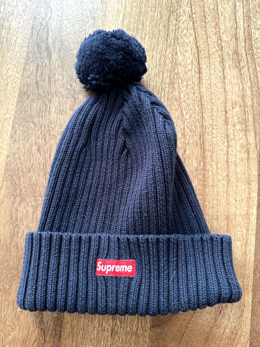 SUPREME BIG LOGO BEANIE/ Navy/ OS/ 100% AUTHENTIC Box Logo