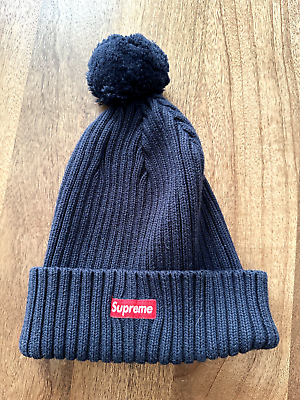 SUPREME BIG LOGO BEANIE/ Navy/ OS/ 100% AUTHENTIC Box Logo | eBay