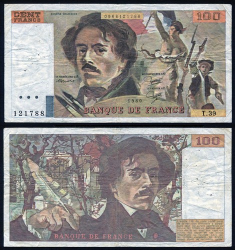 France 100 francs 1980 Eugene Delacroix P154b F