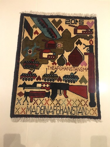 GENUINA ALFOMBRA DE GUERRA AFGANA RARA o Lana Anudada a Mano Colgante Arte Tribal Único - Imagen 3 de 5
