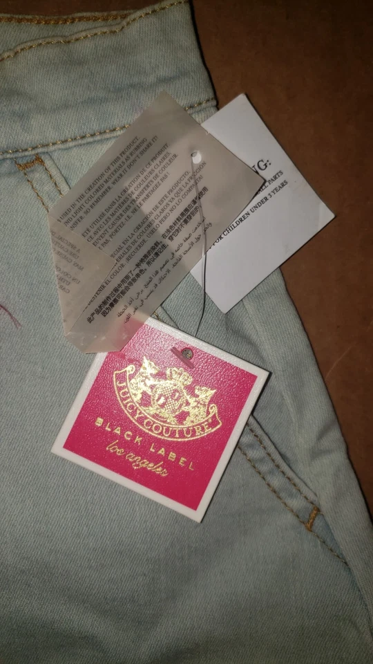 Juicy Couture Mini Denim Patchwork Girl Skirt NWT Size 14 - Image 4 of 4