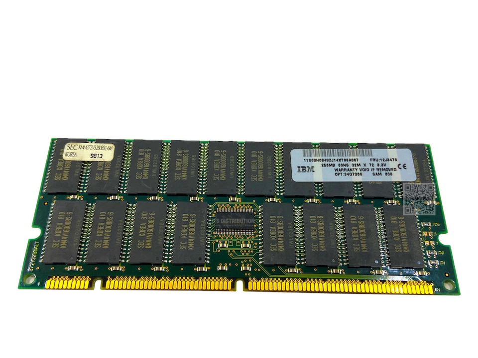 94G7386 I GENUINE IBM 1GB 4x256MB ECC 60NS Memory 12J3478 EDO DRAM DIMM - Image 2 of 4