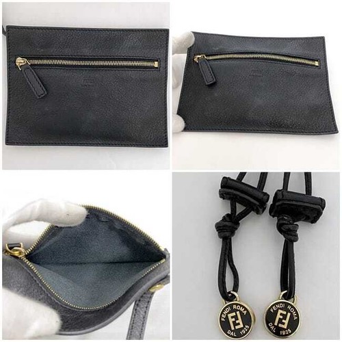 Fendi 2way bag f-22626 beige black 8BN236 Good condition straw leather used - Picture 8 of 10