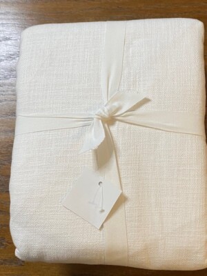 Pottery Barn Seaton Textured Cotton, Cotton Lined Curtain, 100 x 108 in- White