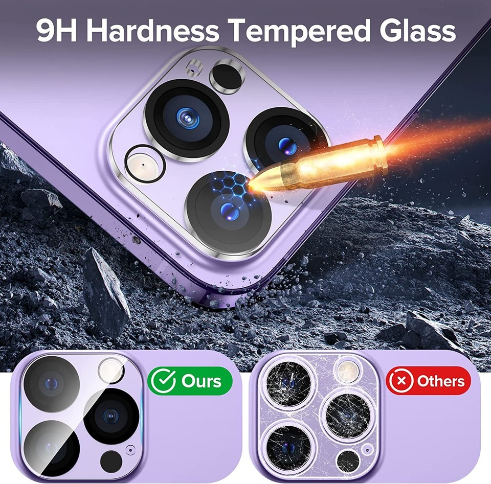 2PACK Tempered Glass CAMERA LENS Protector for iPhone 16 15 14 13 12 11 ...