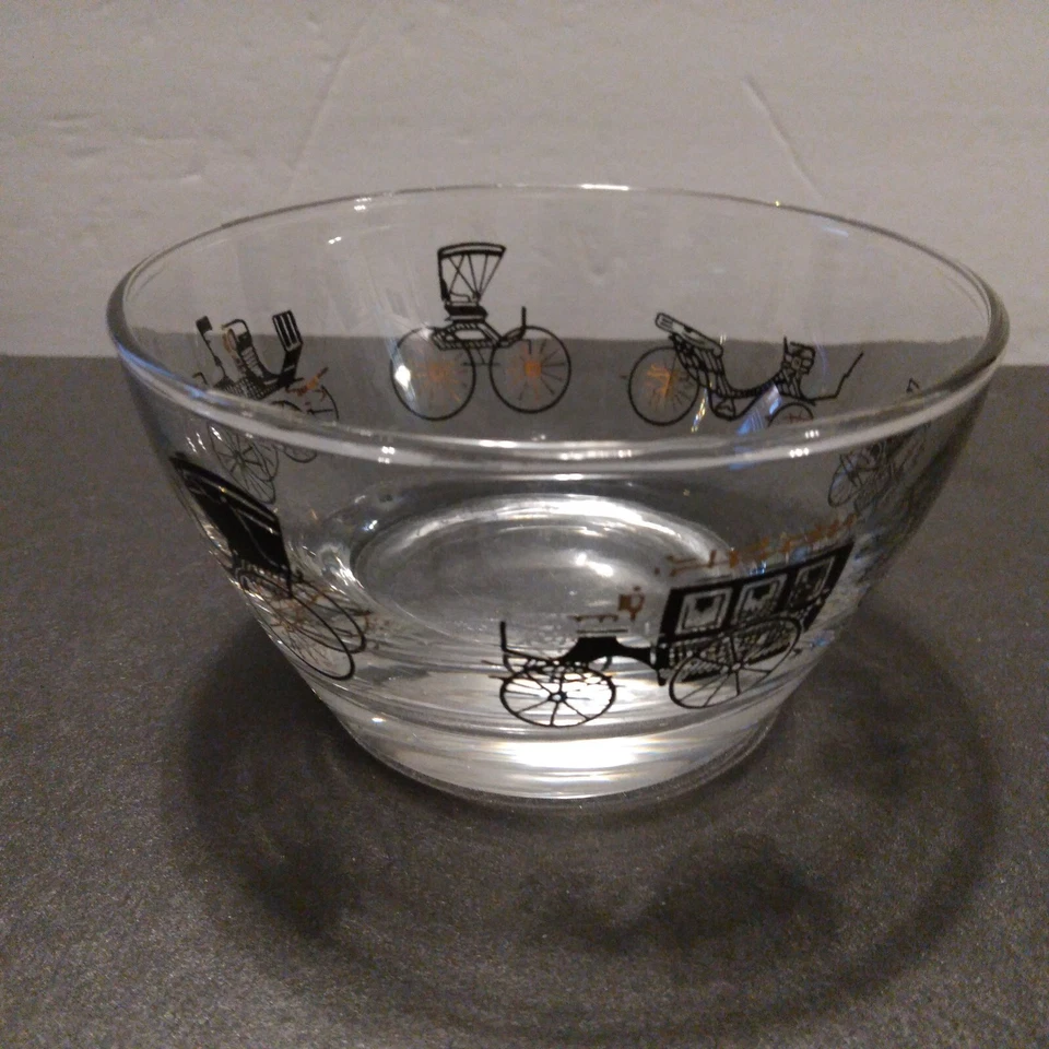 Vintage MCM CONJUNTO DE 4 Libbey Carruagem Sem Cavalos Lanche Noz Doces Tigela Barware - Imagem 4 de 4