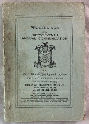 Texas Freemasonry Masonic Proceedings Book 1942 Free ...