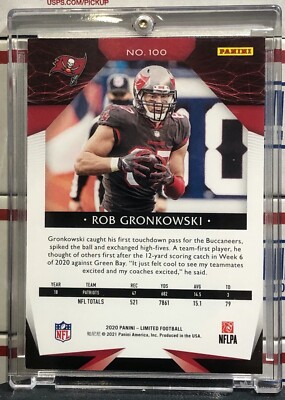 2020 PANINI LIMITED ROB GRONKOWSKI, #100, SERIAL #039/149, SUPER