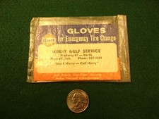 AWESOME RARE OLD VTG NOS PACKAGE OF "GULF OIL" GLOVES FOR EMERGENCY TIRE CHANGE