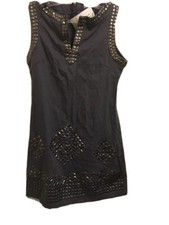 Fashion Bodycon Dress Black  Silver Beads Size UK S