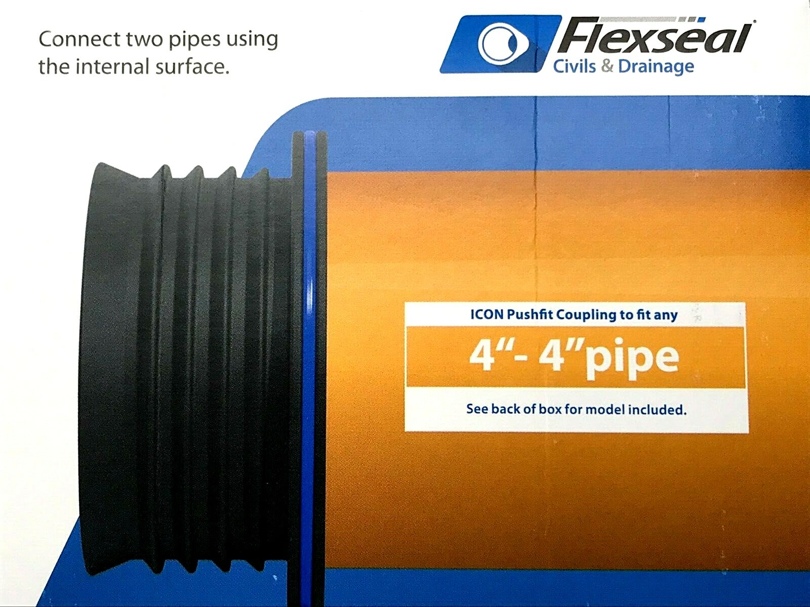 FLEXSEAL icon IC100P coupling for 4" inch / 100 110mm plastic iron