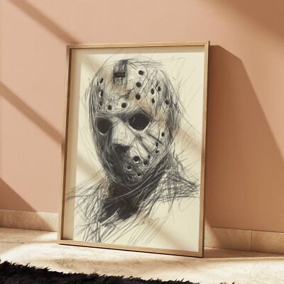 JASON VOORHEES DRAWING PRINT SKETCH 8