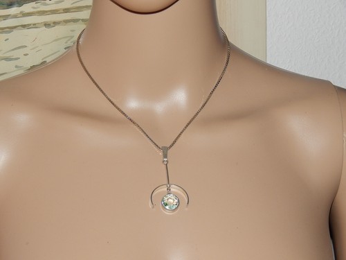 Extravaganter vintage Anhänger Silber 835 mit zartgrünem Farbstein - 第 7/13 張圖片