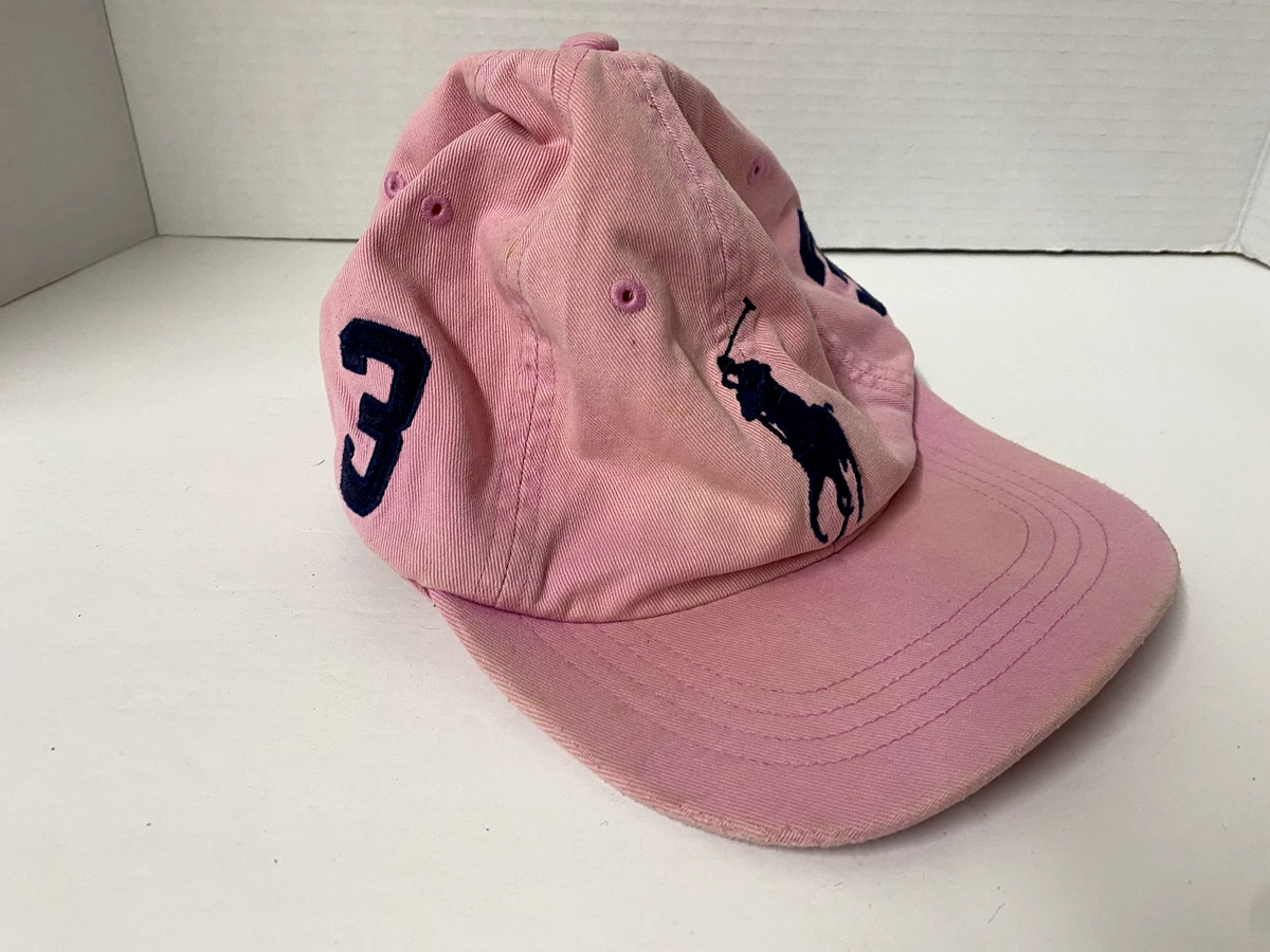 POLO RALPH LAUREN BIG PONY 3 PINK BASEBALL CAP HAT MCMLXVII B3
