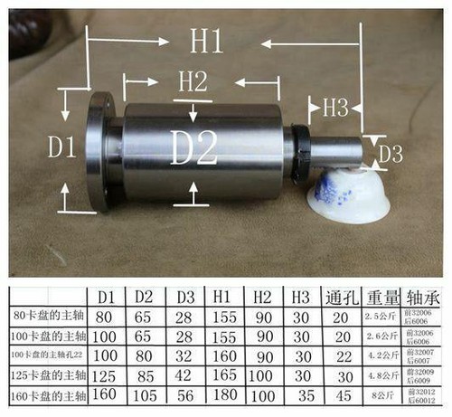 130-Φ30 Lathe Spindle, High-speed Spindle, Lathe Head Assembly, with Flange - Picture 6 of 6