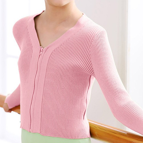 Kids Girls Cardigan Ballet Warp Sweater Shrug Solid Color Top Gymnastic Jacket - Picture 8 of 46