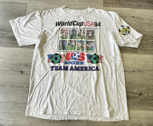 Vintage World Cup Shirt XL USA 94 Team America Upper Deck Cards Tee US Soccer - Picture 1 of 8