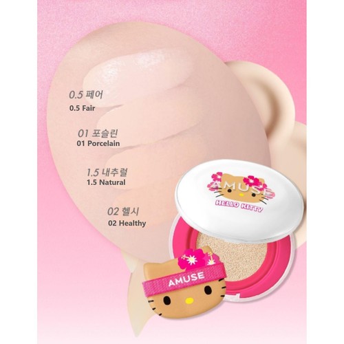 Cojín Perfeccionador de Piel Cerámica AMUSE 15g+Recarga 15g SPF40 PA++Bronceador Hello Kitty - Imagen 4 de 14