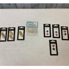 New In Package Wooden Toggle Plastic ABC 123 Mini Button Craft Supply Lot 