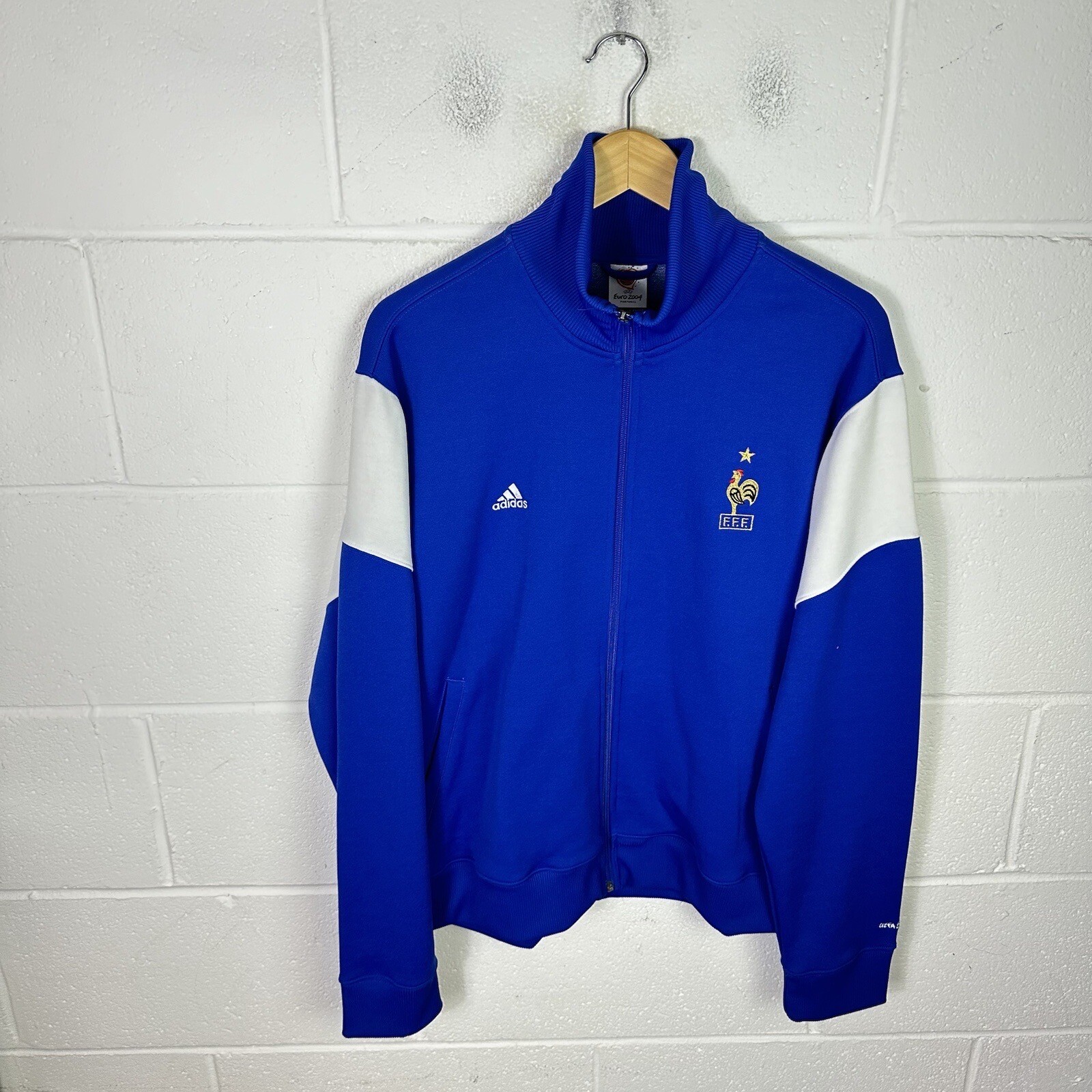 Chaqueta Adidas De Colección Para Hombre Grande Azul Francia 2004 Euros Originales Fútbol Y2K