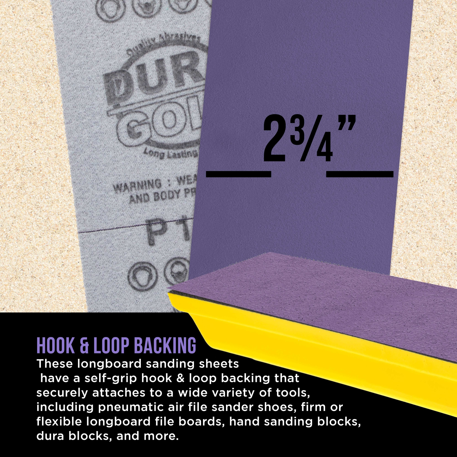 180 Grit Purple Ceramic 2.75" x 12 Yard Roll Hook and Loop Longboard Sandpaper