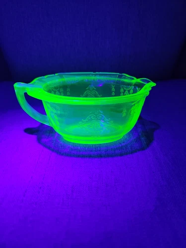 Vintage Green Uranium Glass Creamer