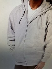 PRO CLUB MENS COMFORT LIGHTER Version FULL ZIP HOODIE GRAY, COTTON,Size X-Large