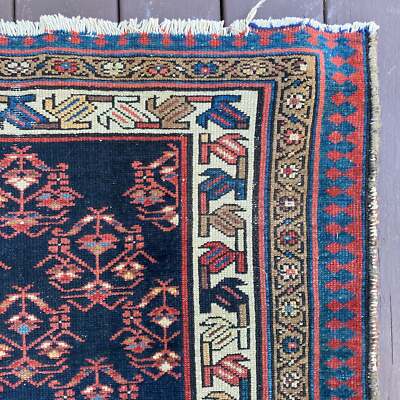 Vintage Rug 3' 2 x 4' 11 Blue Hand Knotted Oriental Rug | eBay