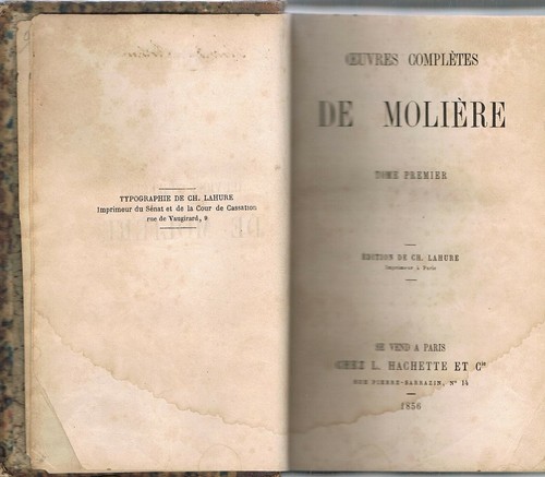 ŒUVRES de MOLIÈRE Jean Baptiste POQUELIN Éditions de Charles LAHURE 1856 Tome 1 - Picture 2 of 12