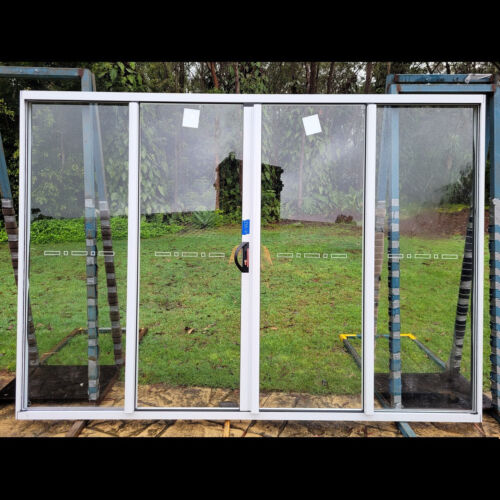Sliding Door - 2100h x 2984w Centre Opening w/ Clear Glass - Various Colours