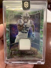 2020 Panini Spectra Fireworks Fabric Neon Green 6/25 Marlon Mack #12 Gem