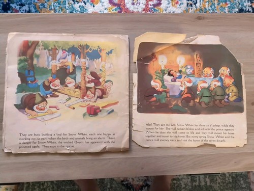 1938 Walt Disney’s Famous Seven Dwarfs Vintage Children’s Book Poor Condition - Picture 7 of 8