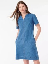 NWT J.Crew Denim V-Neck Dress 0