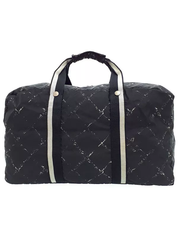 Chanel Limited Edition Vintage Duffel Tote Black and White Leather