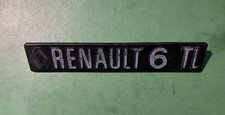 Renault 6 TL Vintage Car Badge Emblem 195x35mm Classic Boot Trim