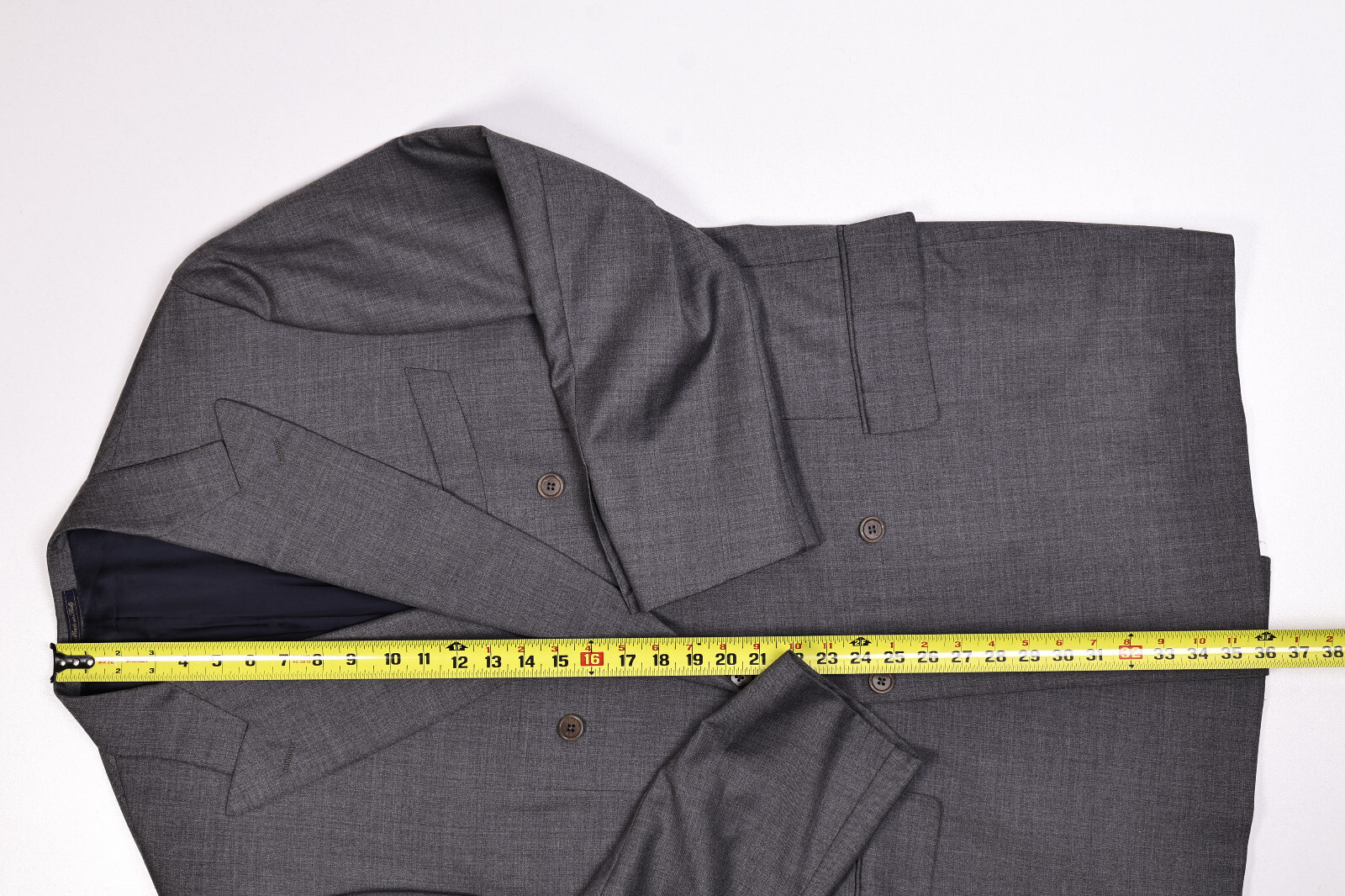 JAY KOS Solid Gray Wool Mens Blazer Double Breast… - image 12