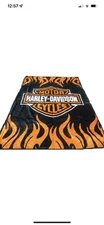 Super Soft Plush Classic Black Harley Davidson Blanket / Throw Full or Queen Siz