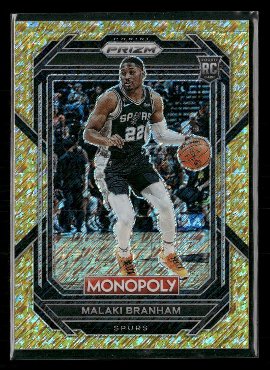 2022-23 Panini Prizm Monopoly #81 Malaki Branham Gold Money Shimmer #/500 RC