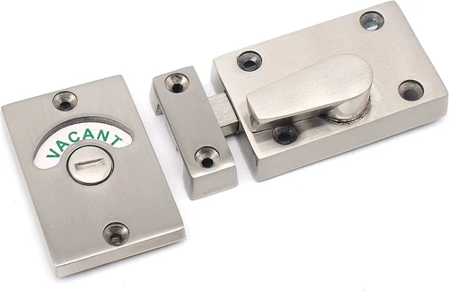 Satin Indicator Bolt Vacant Engaged Bathroom Privacy WC Toilet Lock Satin Nickel - Picture 5 of 10
