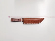 Fixed Blade Knife Sheath – 8" Handmade Leather Vertical Belt Loop Holster