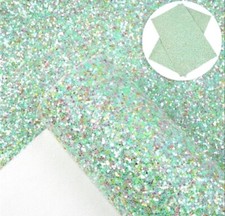 Aqua mix Chunky Glitter FAUX LEATHER ROLL 12" x 55" 1095402 Matted back