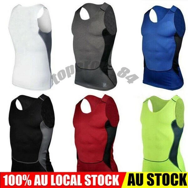 Men Sleeveless Compression Shirt Base Layer Tight Tops Fitness Sport Activewear