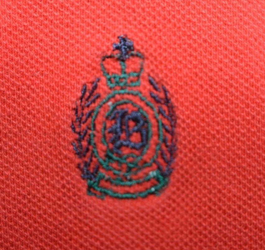 VTG Bugle Boy Solid Red Collared Stitched Crest P… - image 3