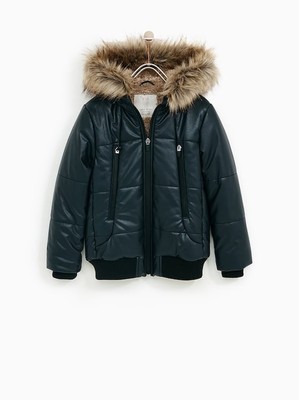 zara hooded leather jacket