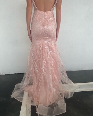 SHERRI HILL LACE CORSET PROM DRESS 56252 Light Pink Blush Size 0 | eBay