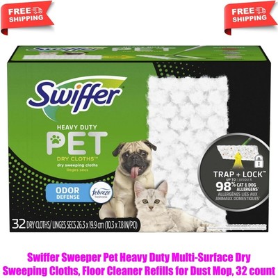 Swiffer Sweeper Pet Heavy Duty Multi-Surface Dry Sweeping Cloths, 32 count