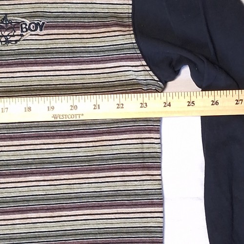 Vintage 90s BAD BOY CLUB Embroidered Striped Long Sleeve Shirt Mens, Large - Picture 12 of 13