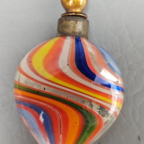 Botella de tabaco de perfume vintage pequeña de vidrio de mercurio brillante alemana - Imagen 3 de 10