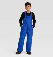 new CAT  JACK kids SNOW BIB unisex M 8-10years blue winter ski pants overall