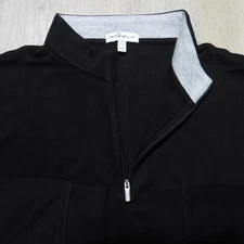 PETER MILLAR Mens XL CROWN COMFORT PULLOVER 1/4 ZIP BLACK GOLF SWEATSHIRT